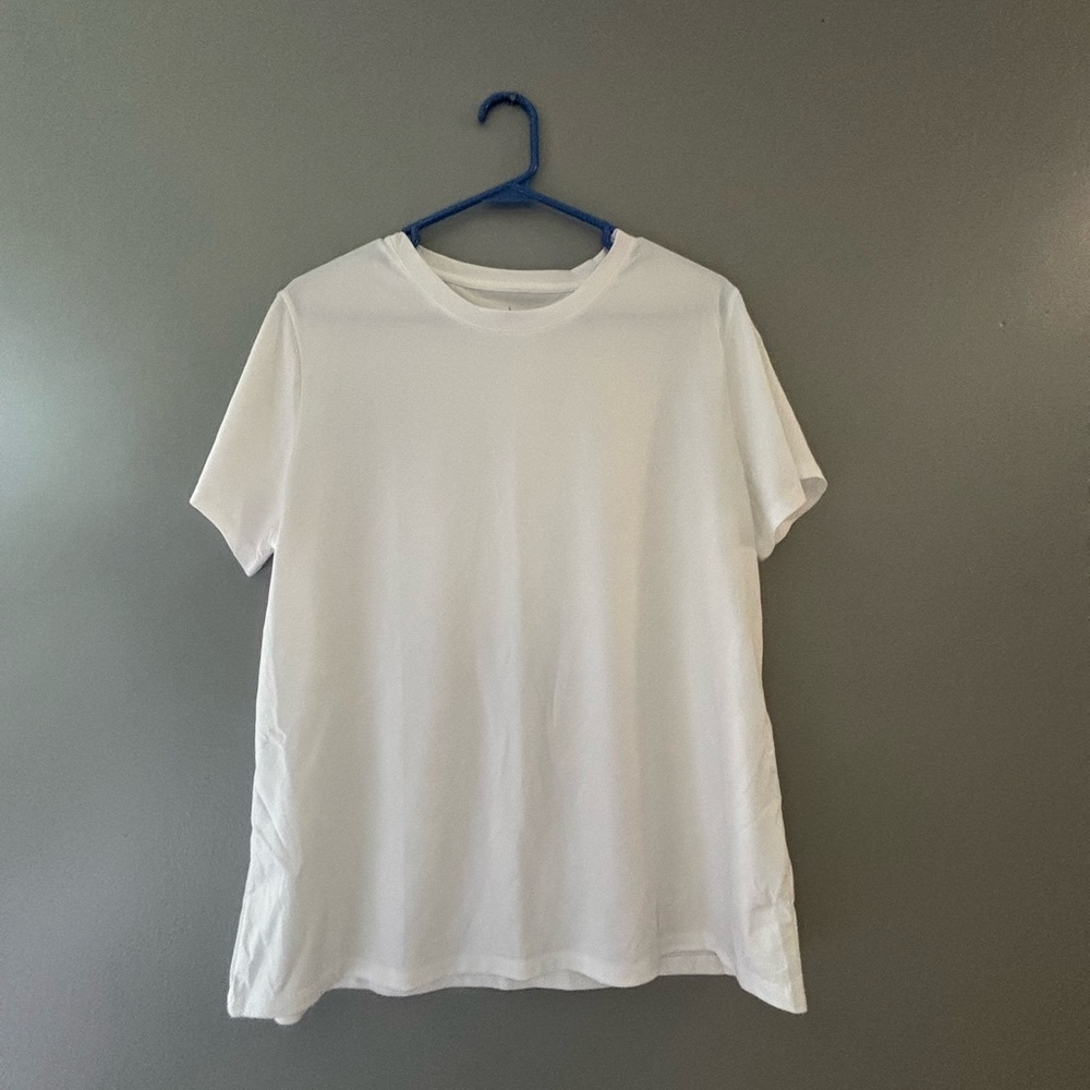 White Short Sleeve Tee with Crew Neck